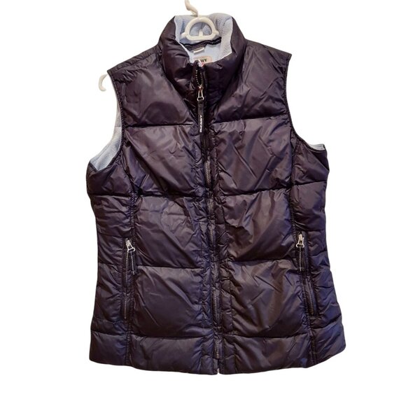 Old navy  Womens M black DOWN filled puffer Vest jacket outdoor gorpcore Zip - Picture 1 of 11